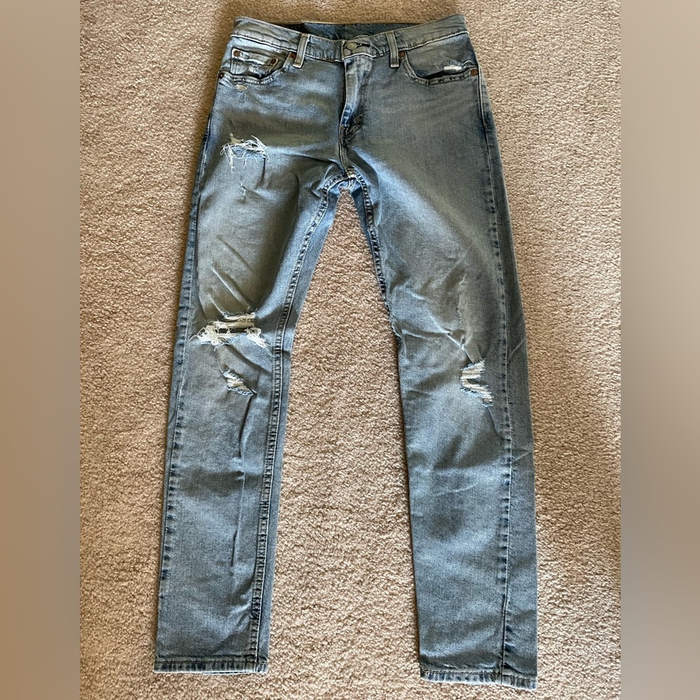 Levi’s 512  Denim Jeans, size 30W, L32, Distress Finish